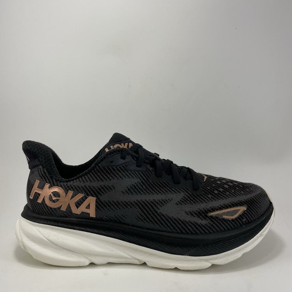 Hoka One One Clifton 9 Running Shoes Womens Shoes 9 B Black / Rose Athletic